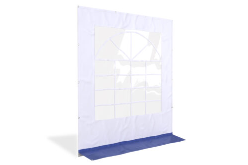 Partytent zijwand met raam | 2m breed | 2m hoog | PVC Classic - blauw/wit