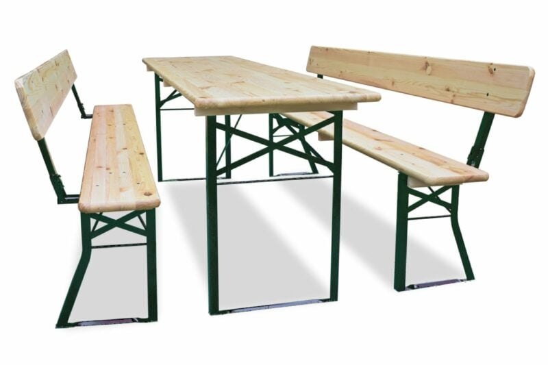 Biertafel en banken - met rugleuning | 180 x 70 | Premium
