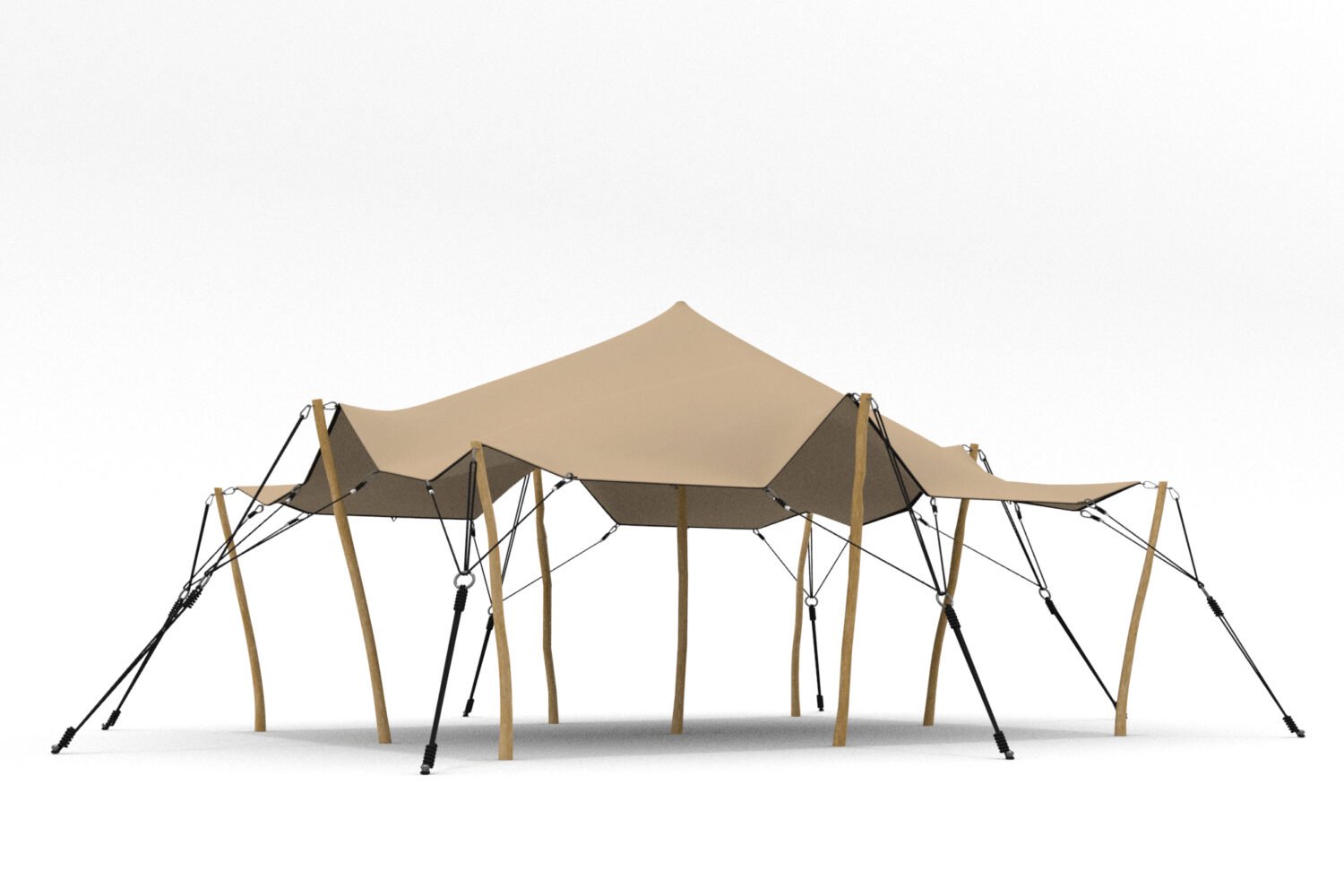Stretchtent 4,5x6 meter | lus verbinding