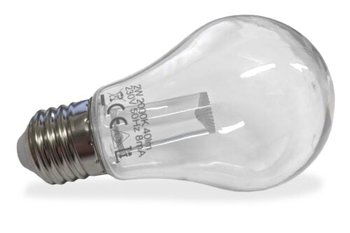 Led lamp Warm Wit | Peertje | 2 watt | Heldere kap | Met lens - Dimbaar