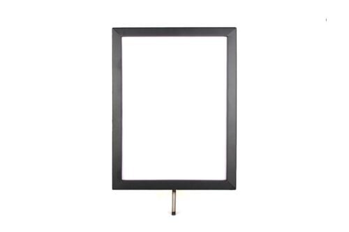 A4 houder voor Afzetpaal | Zwart gepoedercoat - Type B