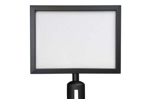 A4 houder voor Afzetpaal | Horizontaal | Zwart gepoedercoat - Type A