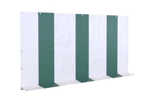 Partytent eindwand 4 meter | Met ritsen | PVC - Groen / wit